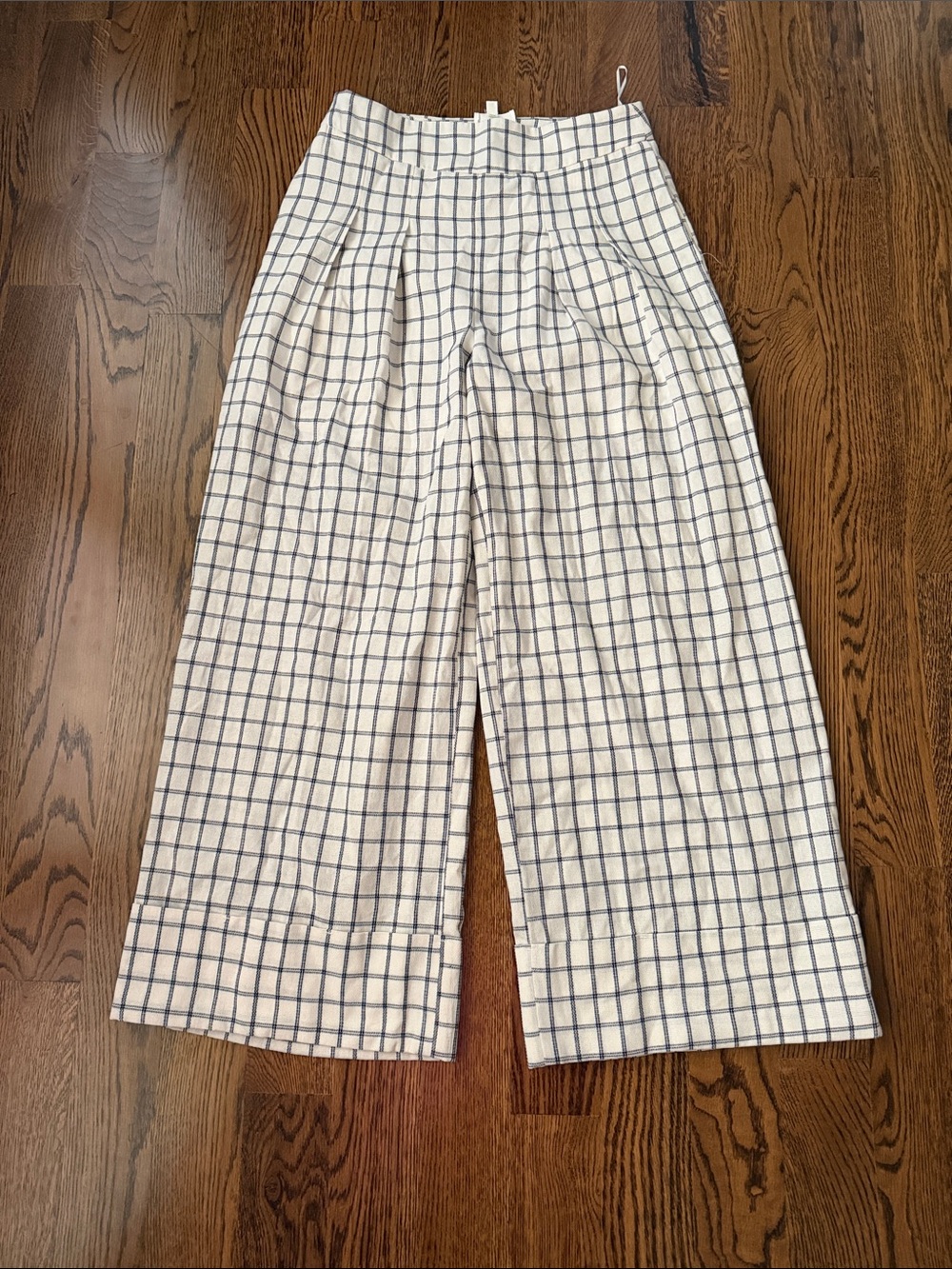 Heyson Windowpane Wide-Leg - White & Navy large